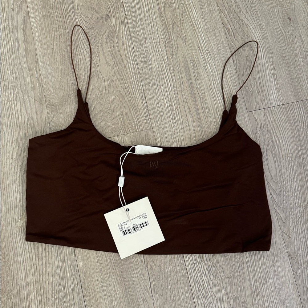 Meshki Brown Crop Top